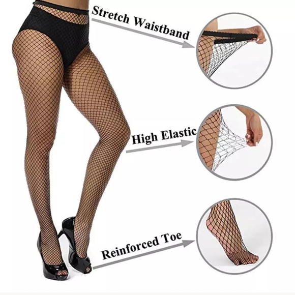 🌺 4/$20 Black Plus Size Fishnets - Picture 2 of 3